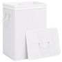 Voir la diapositive 3 : VIDAXL Panier a linge avec 2 sections bambou blanc 72 L
