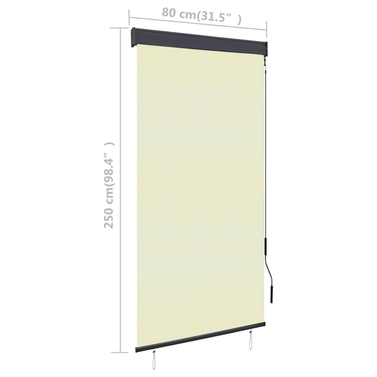 VIDAXL Store roulant d'exterieur 80 x 250 cm Creme