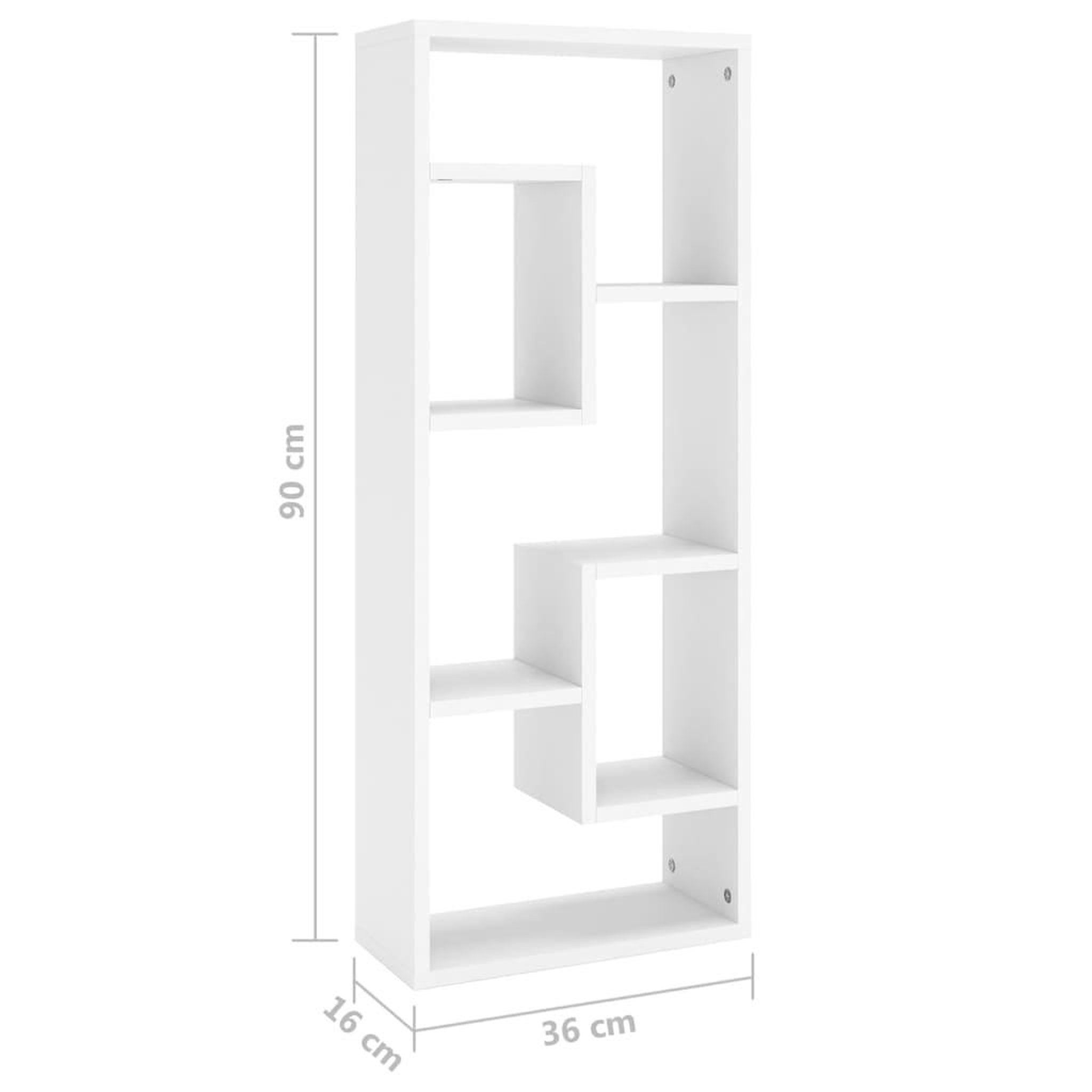 Voir la diapositive 6 : VIDAXL Etagere murale Blanc 36x16x90 cm Bois d'ingenierie
