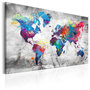 Voir la diapositive 1 : Paris Prix Tableau Imprimé  World Map : Grey Style