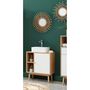 Voir la diapositive 4 : Meuble de salle de bain sous-vasque 2 niches et 1 porte L60cm QUARTEIRA