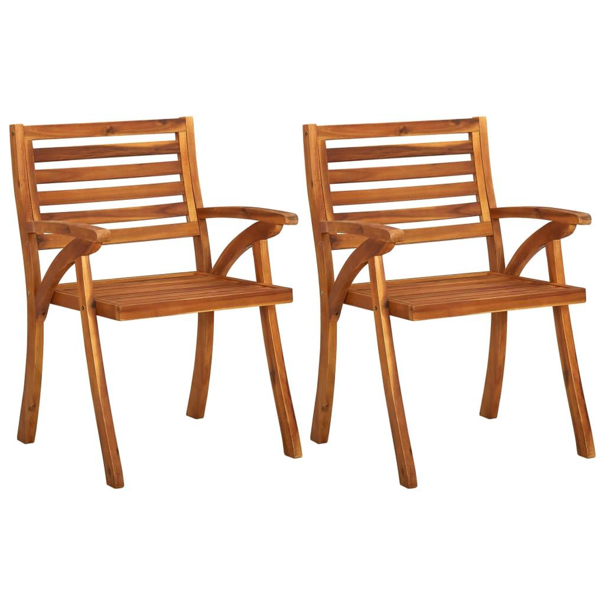 Voir la diapositive 1 : VIDAXL Chaises de jardin lot de 2 Bois d'acacia solide