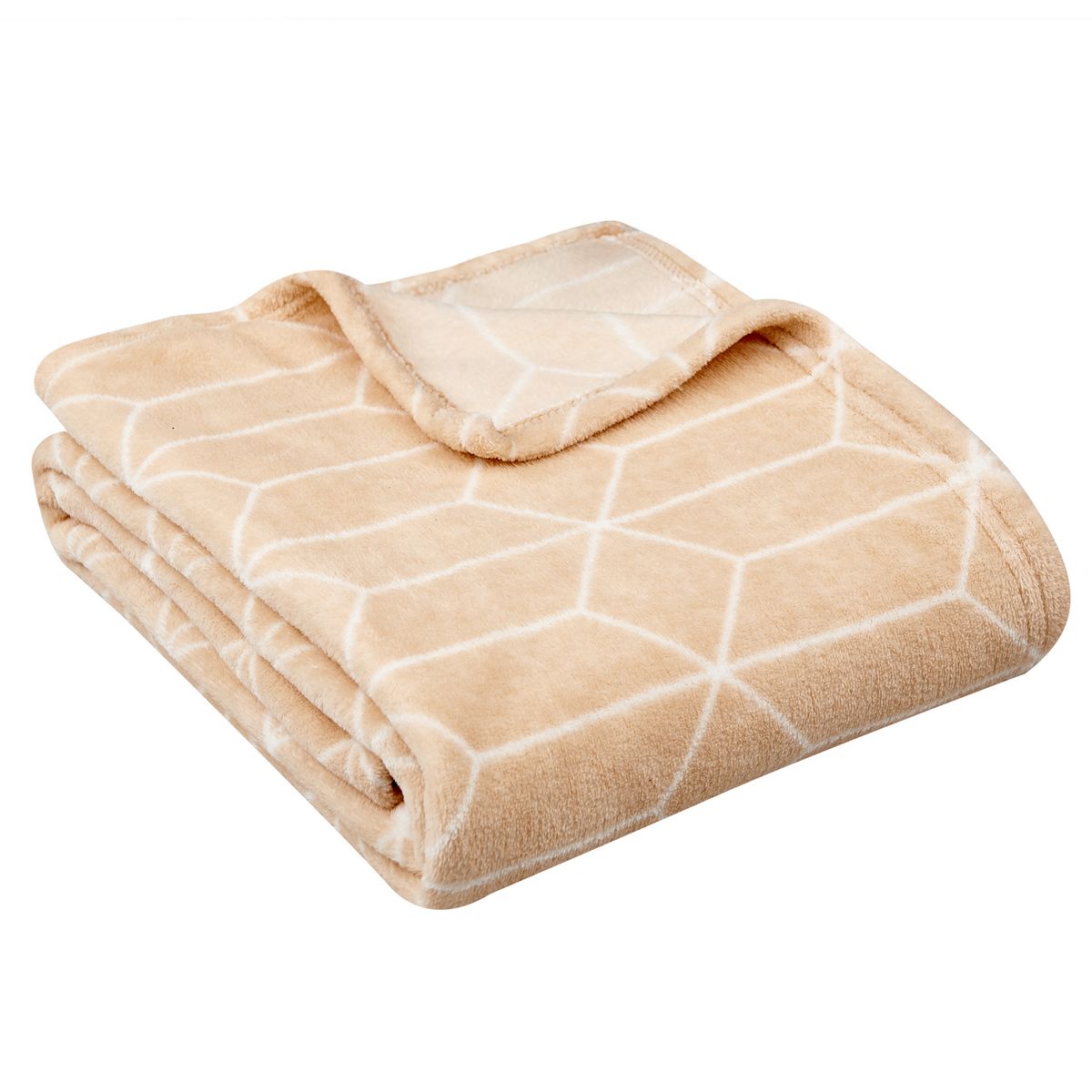 ACTUEL Plaid, couvre-lit, jeté de canapé fantaisie motifs géométriques 240 g/m² ARTY