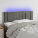 VIDAXL Tete de lit a LED Gris clair 80x5x78/88 cm Velours