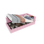 MERAX Lit coffre rembourré 90x200cm. Coloris disponibles : Rose, Blanc