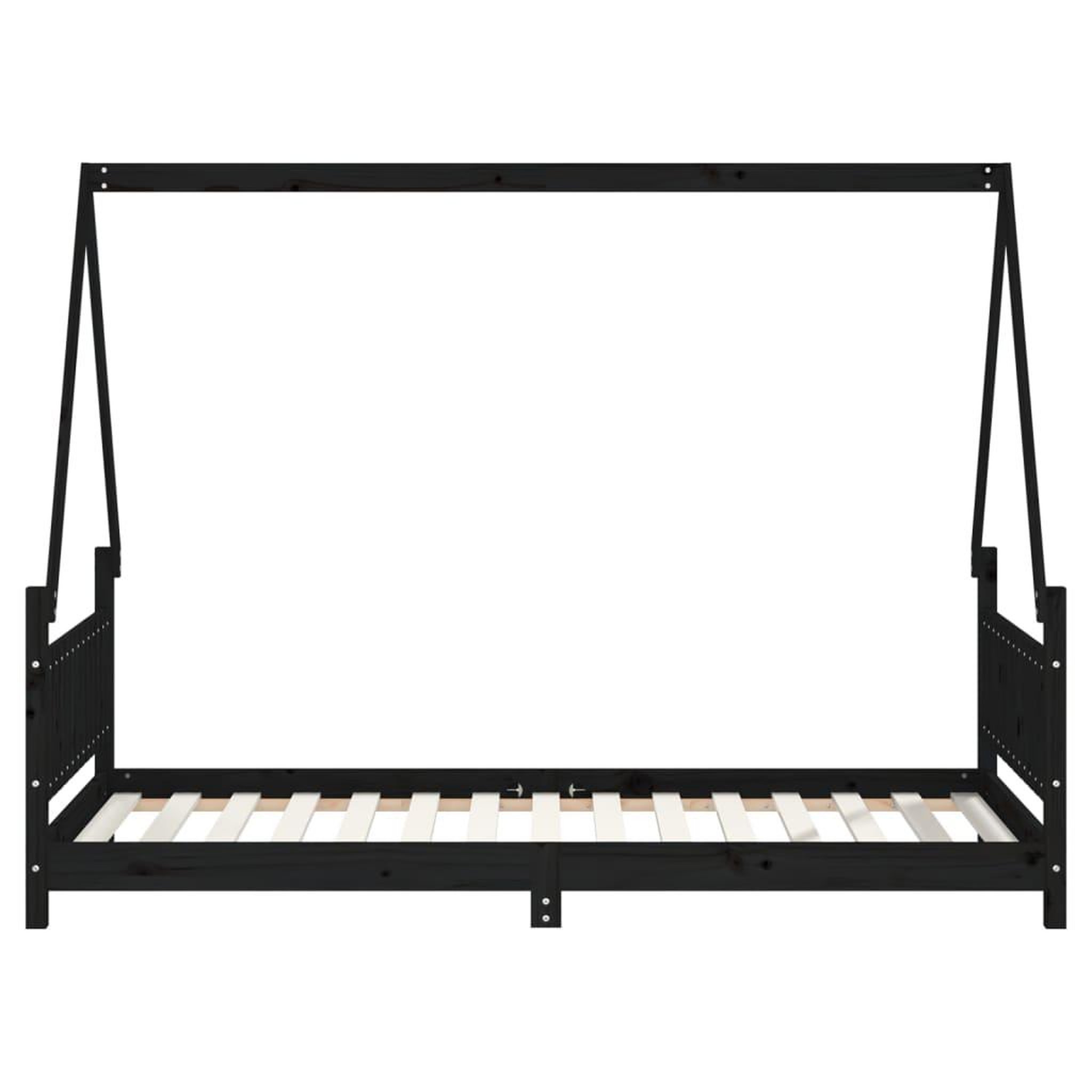 Voir la diapositive 4 : VIDAXL Cadre de lit pour enfants noir 90x190 cm bois de pin massif
