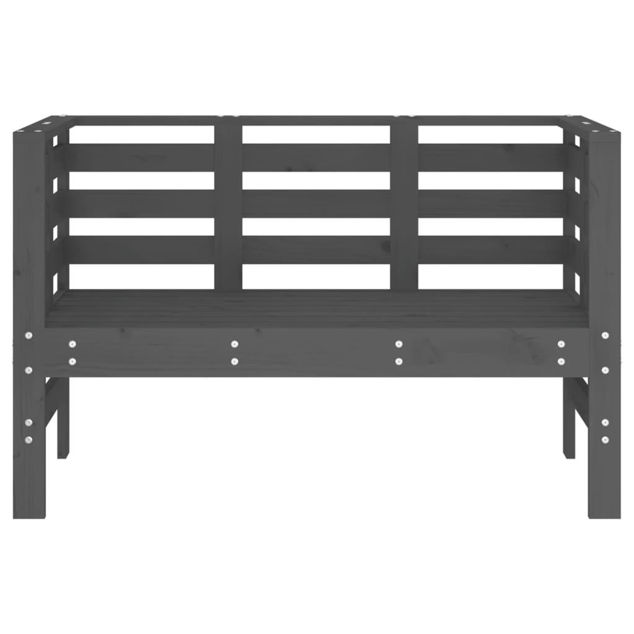 Voir la diapositive 4 : VIDAXL Banc de jardin gris 111,5x53x71 cm bois massif de pin