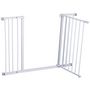 Voir la diapositive 5 : PAWHUT Barrière de sécurité longueur réglable dim. 76-107l x 76H cm sans perçage métal plastique blanc