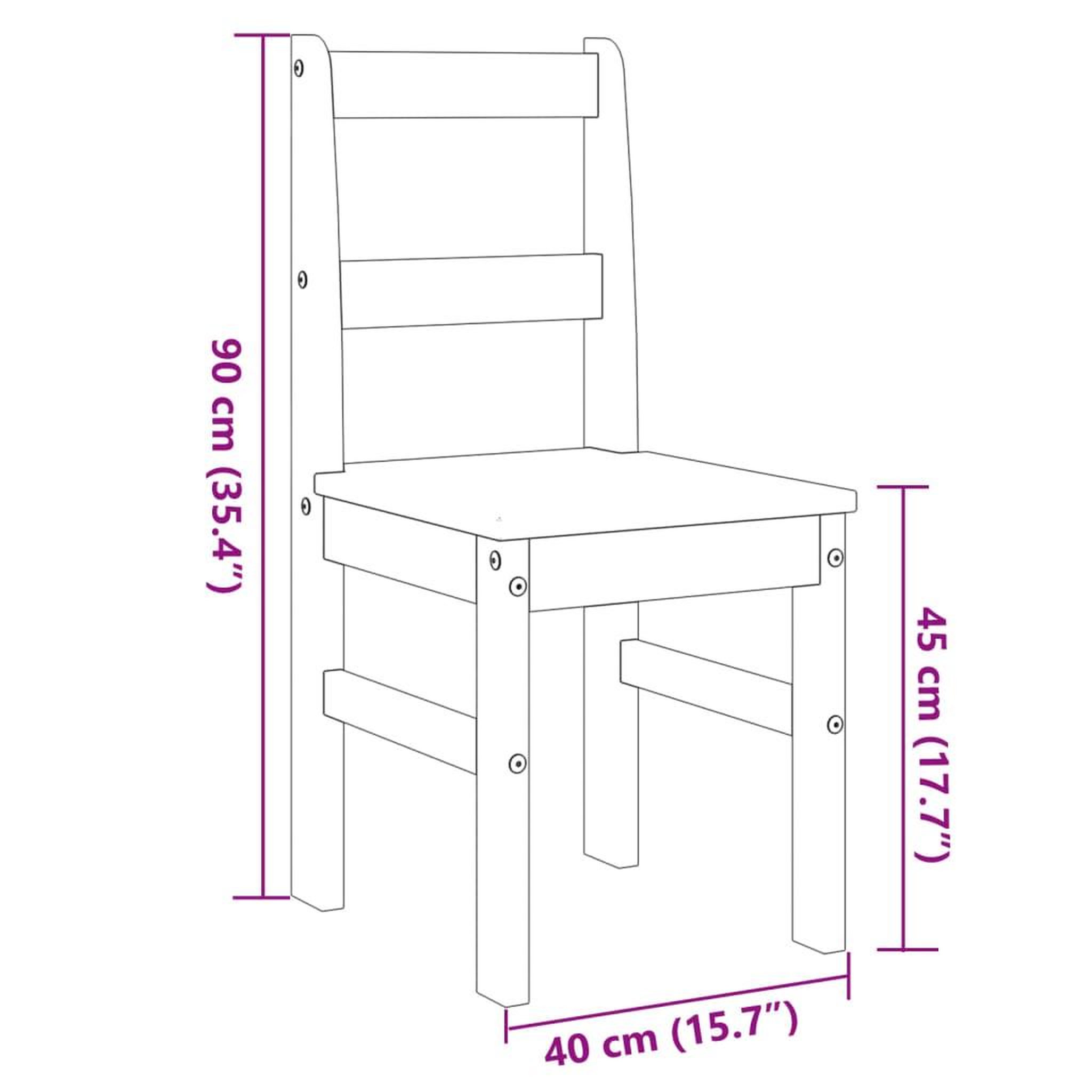 Voir la diapositive 6 : VIDAXL Chaises a manger lot de 2 Panama gris bois massif de pin