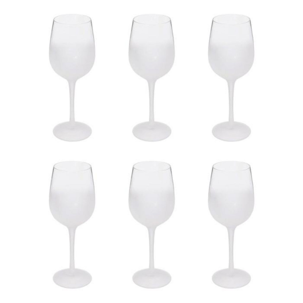 SECRET DE GOURMET Lot de 6 Verres à Vin  Givrés  38cl Transparent