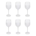 SECRET DE GOURMET Lot de 6 Verres à Vin  Givrés  38cl Transparent