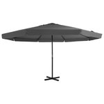 VIDAXL Parasol d'exterieur avec mat en aluminium 500 cm anthracite