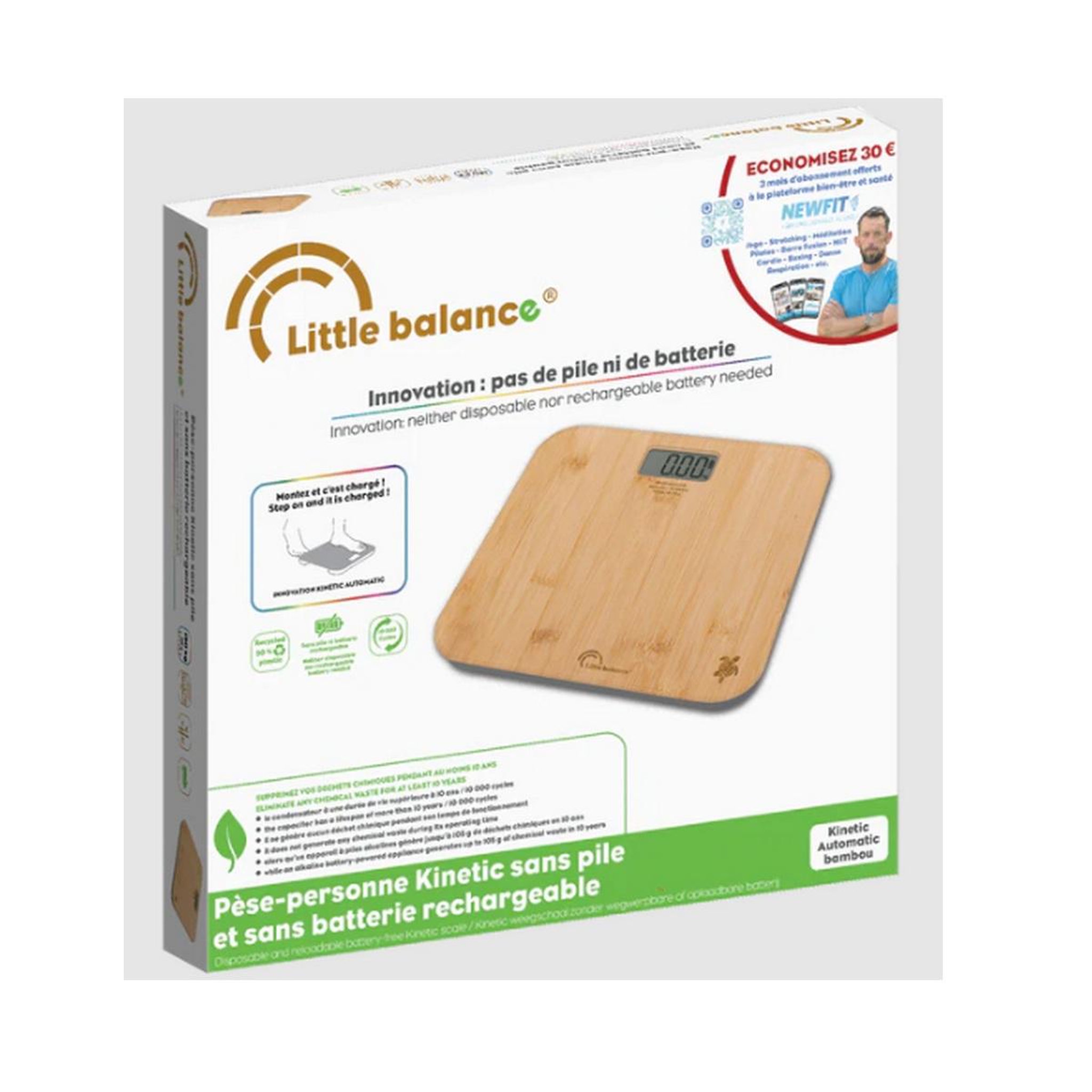 Voir la diapositive 3 : LITTLE BALANCE Pèse-personne électronique 150kg/50g bois - 8855