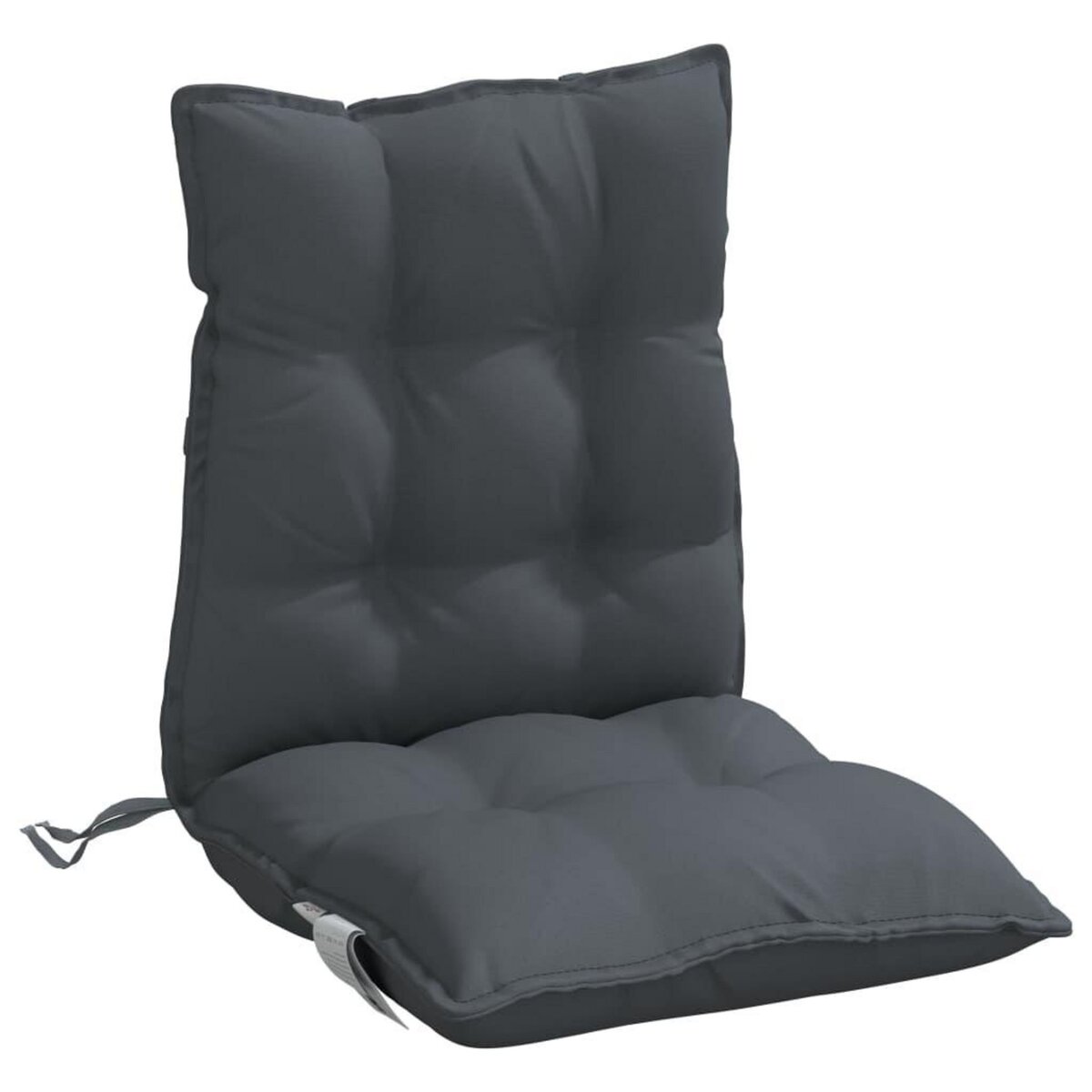 VIDAXL Coussins de chaise a dossier bas lot de 2 anthracite