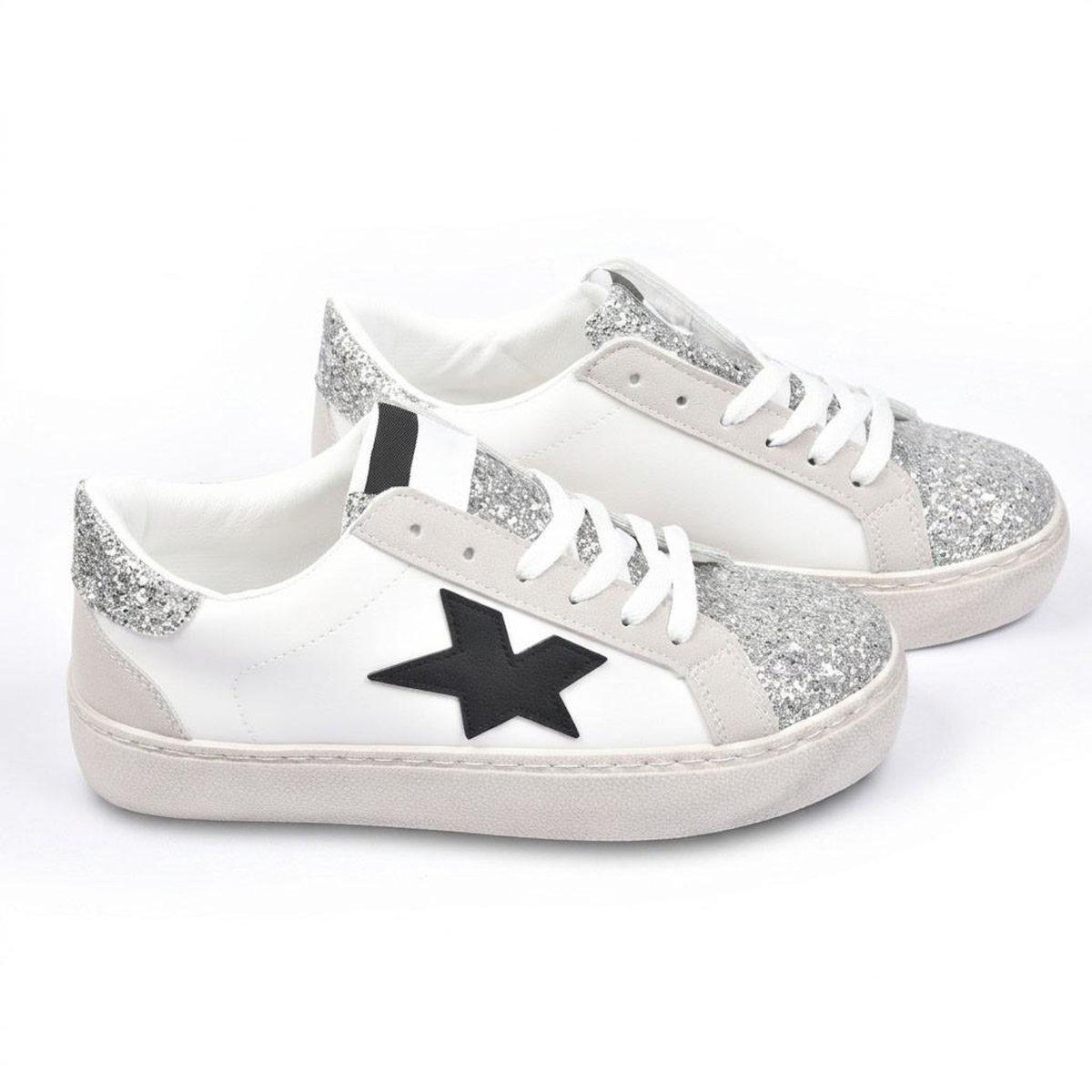 OZABI OZABI Sneakers Glitter Étoile Femme Plateforme Argent Or
