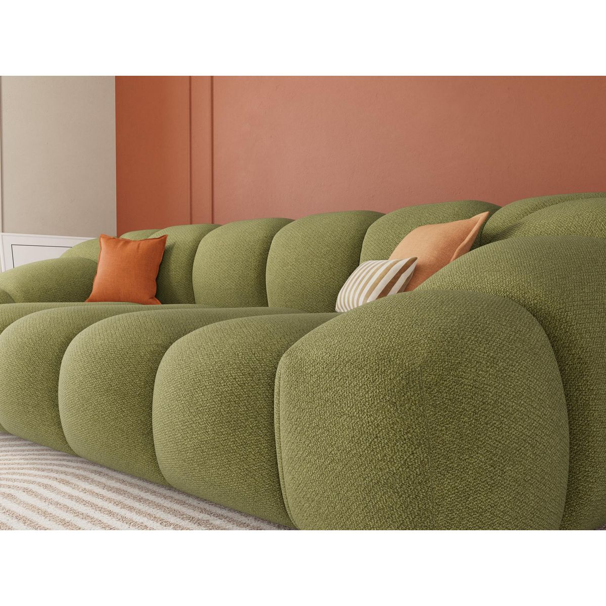 LISA DESIGN Ava - canapé 3 places en velours texturé