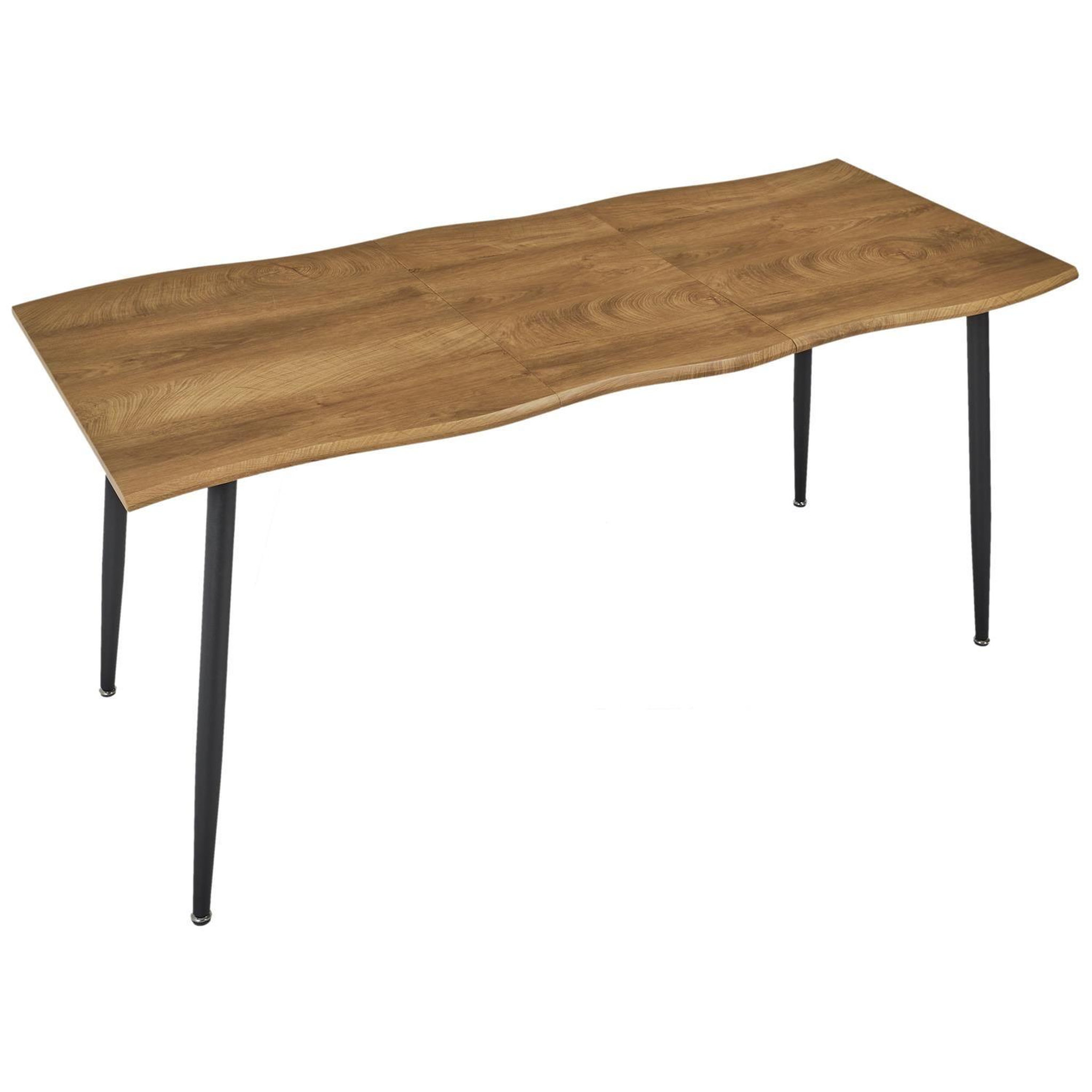 The Home Deco Factory Table à manger extensible forme organique 4 à 6 places abbott - marron et noir