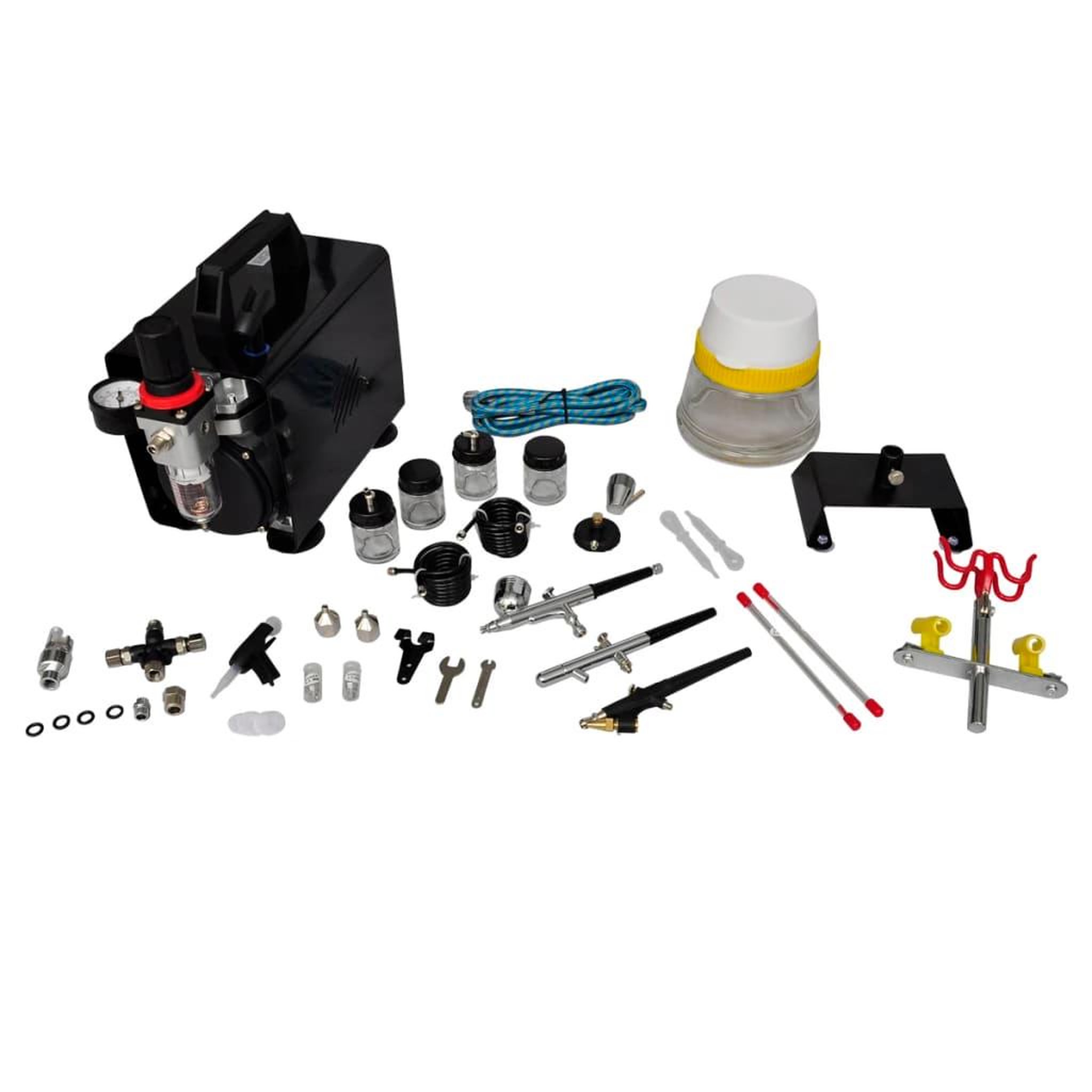 Voir la diapositive 2 : VIDAXL Kit de compresseur d'aerographe avec 3 pistolets