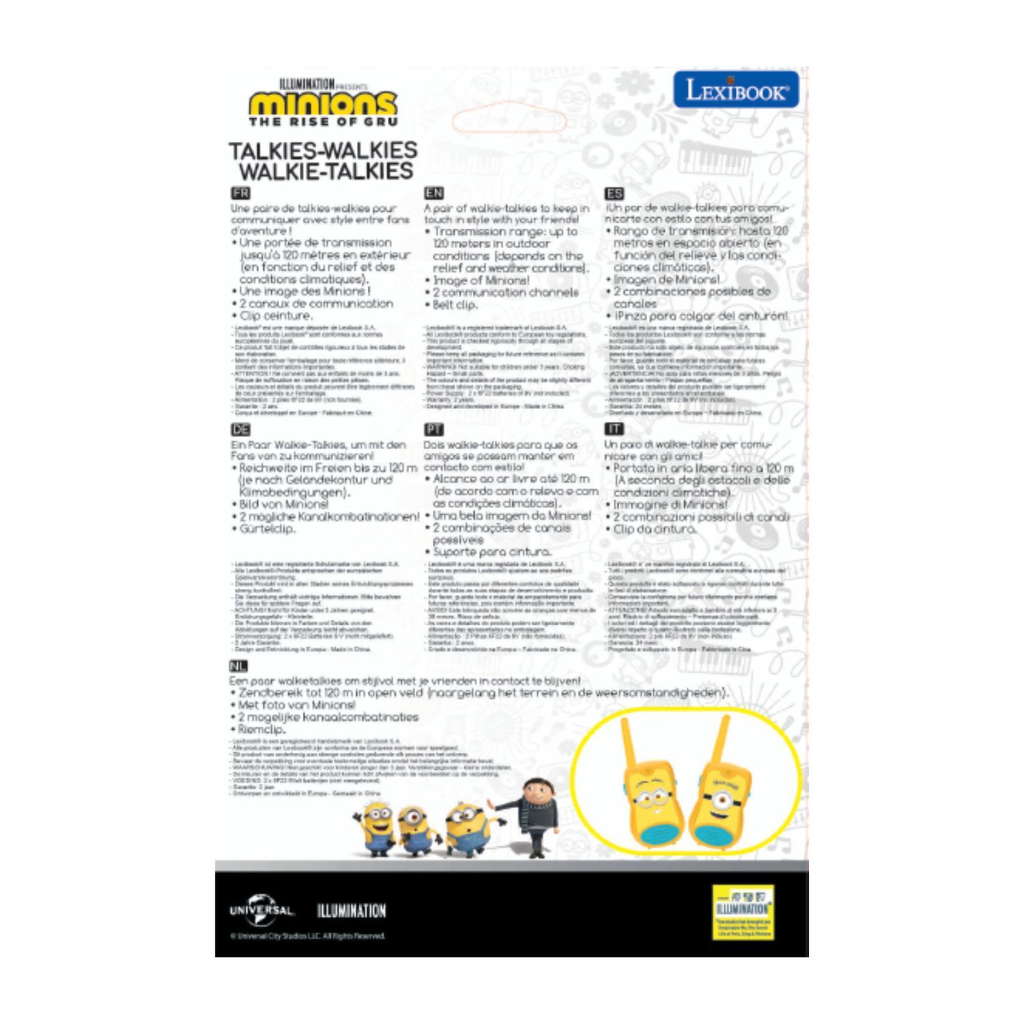 Voir la diapositive 5 : Lexibook Talkies-Walkies Les Minions portée 200m