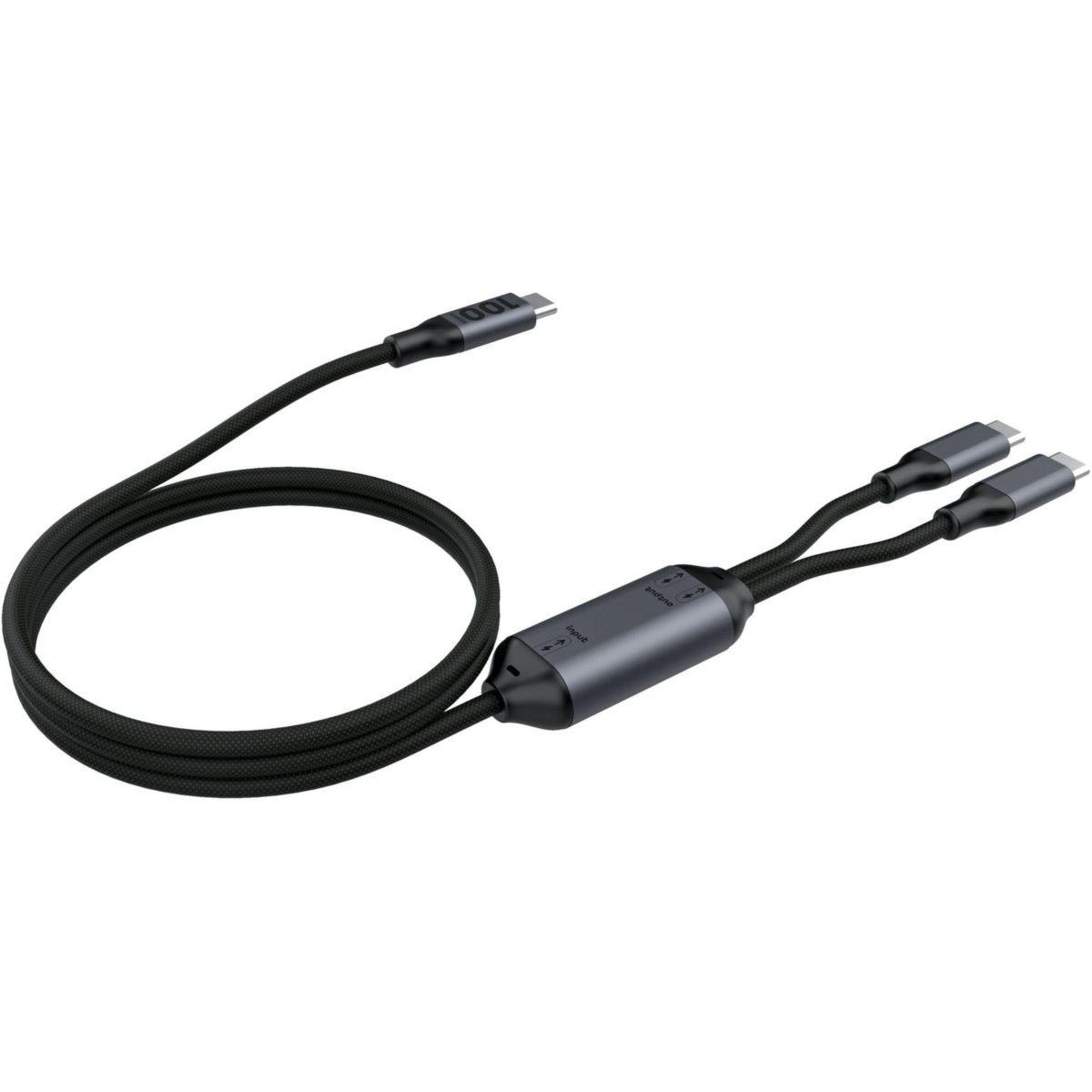 Voir la diapositive 2 : ESSENTIEL B CABLE 1.5M 100W 2 en 1 USB-C vers x2 USB-C