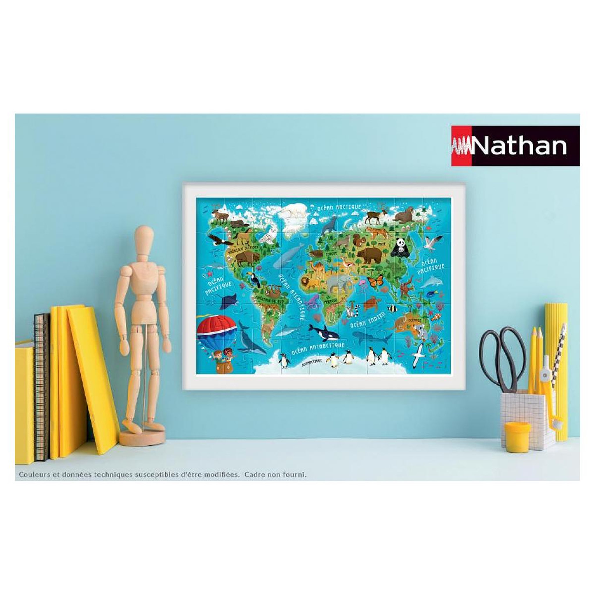 Voir la diapositive 2 : RAVENSBURGER Puzzle 45 p - Carte du monde des animaux - Nvlle edition