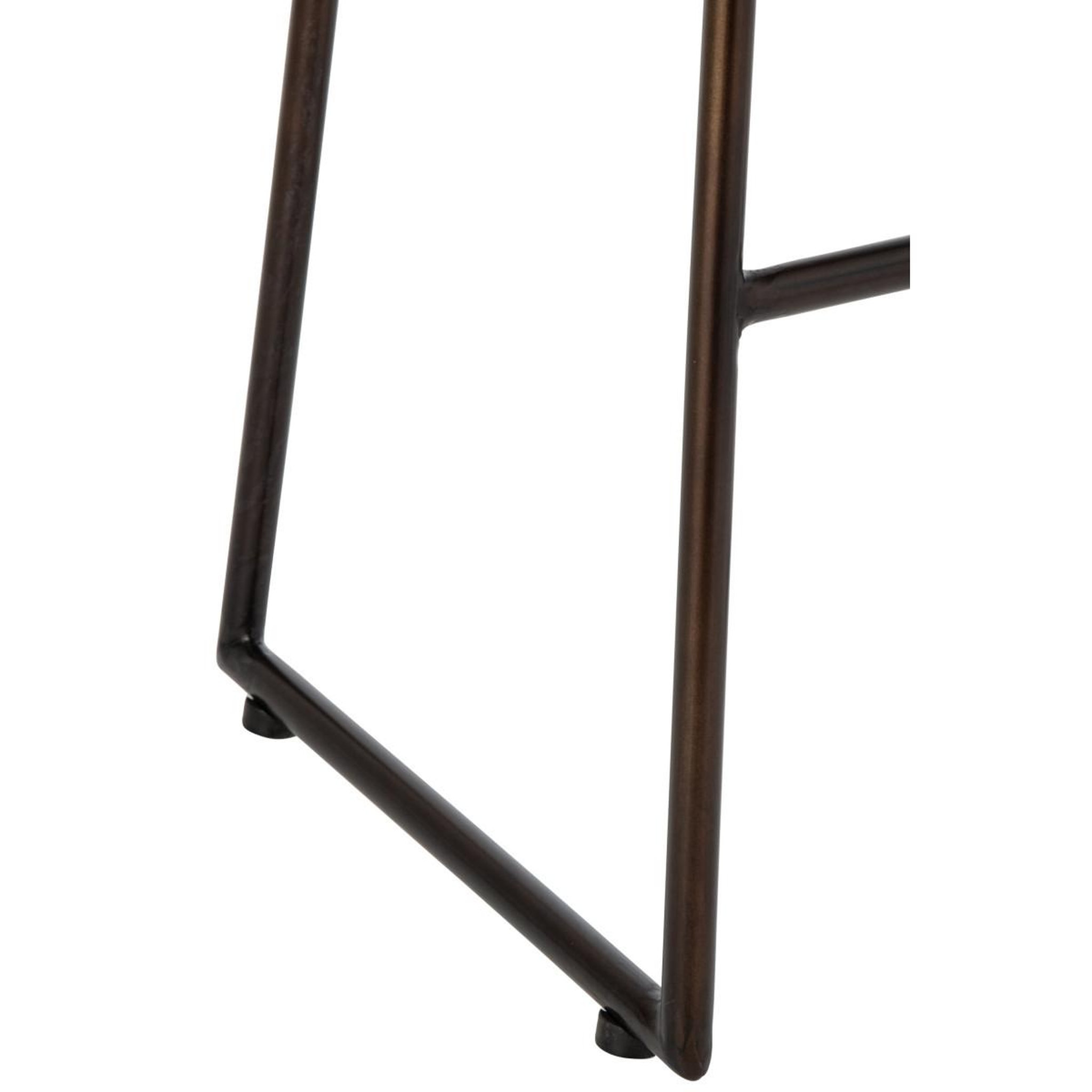 Voir la diapositive 4 : J-LINE Tabouret de bar en cuir  austin  73cm camel