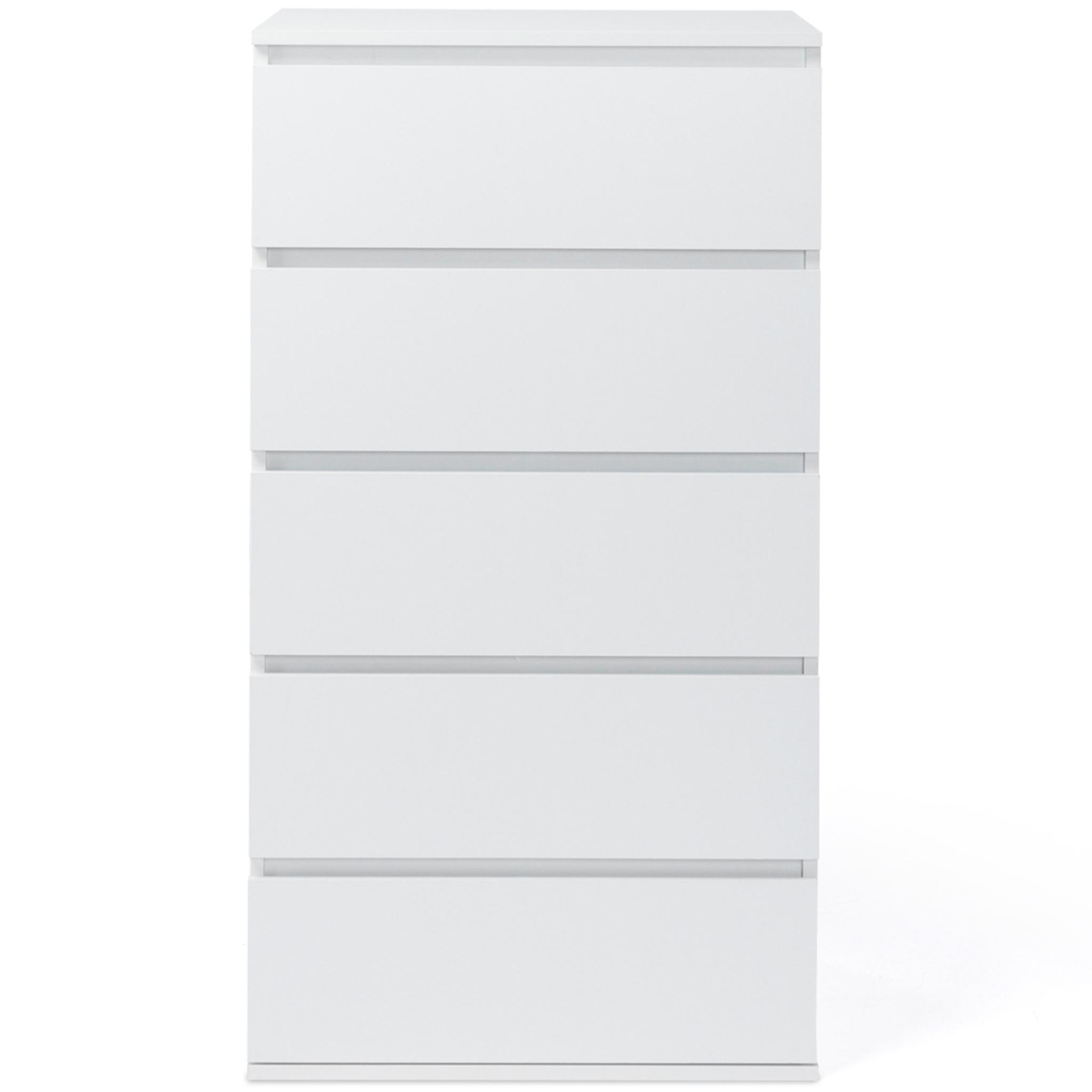 Voir la diapositive 3 : ID MARKET Chiffonnier 5 tiroirs tomi 60x40x100 cm commode semainier bois blanc