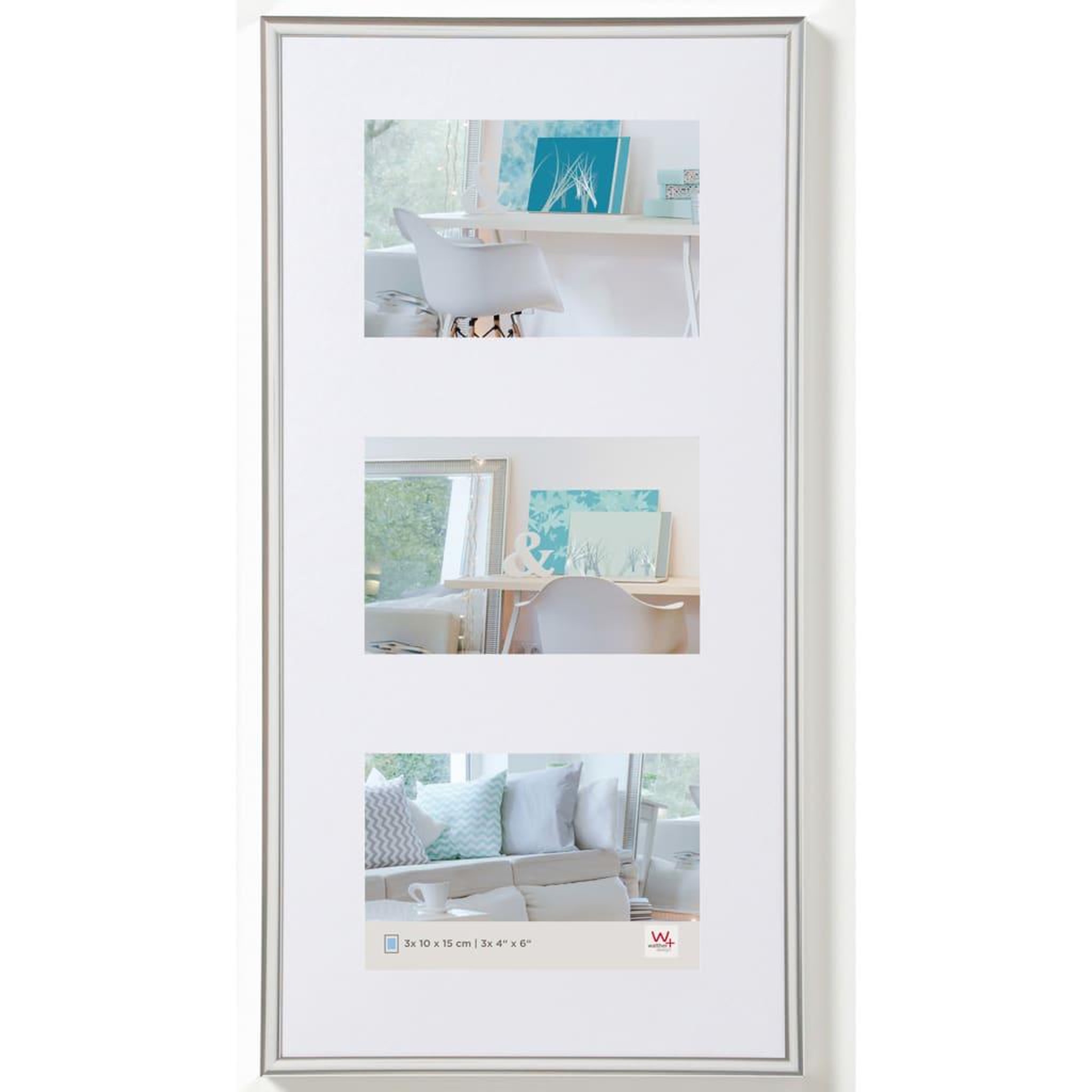 Voir la diapositive 1 : Walther Design Walther Design Cadre photo New Lifestyle 3x10x15 cm Argente
