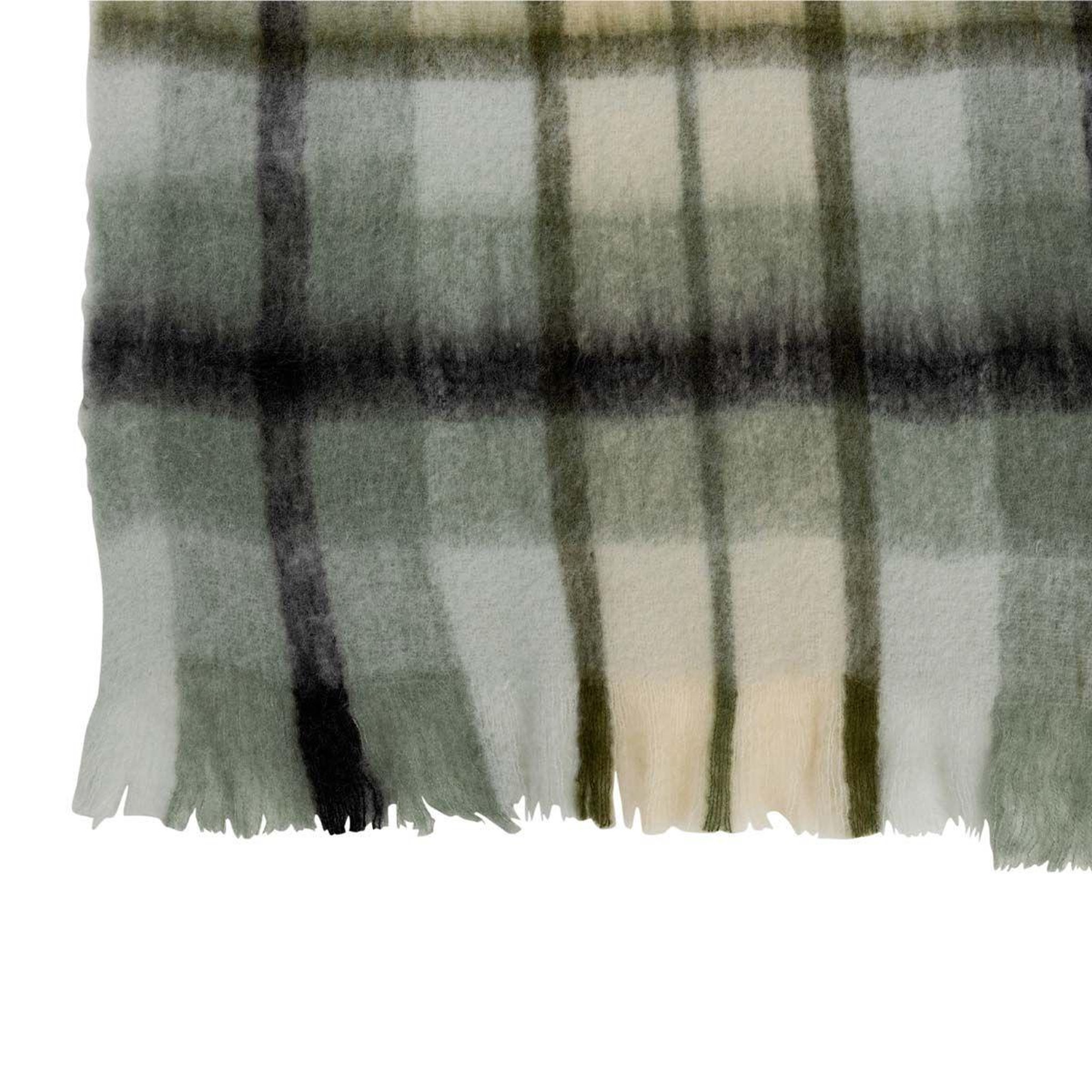 Voir la diapositive 2 : J-LINE Plaid déco  quadrillé  136x190cm marron & blanc