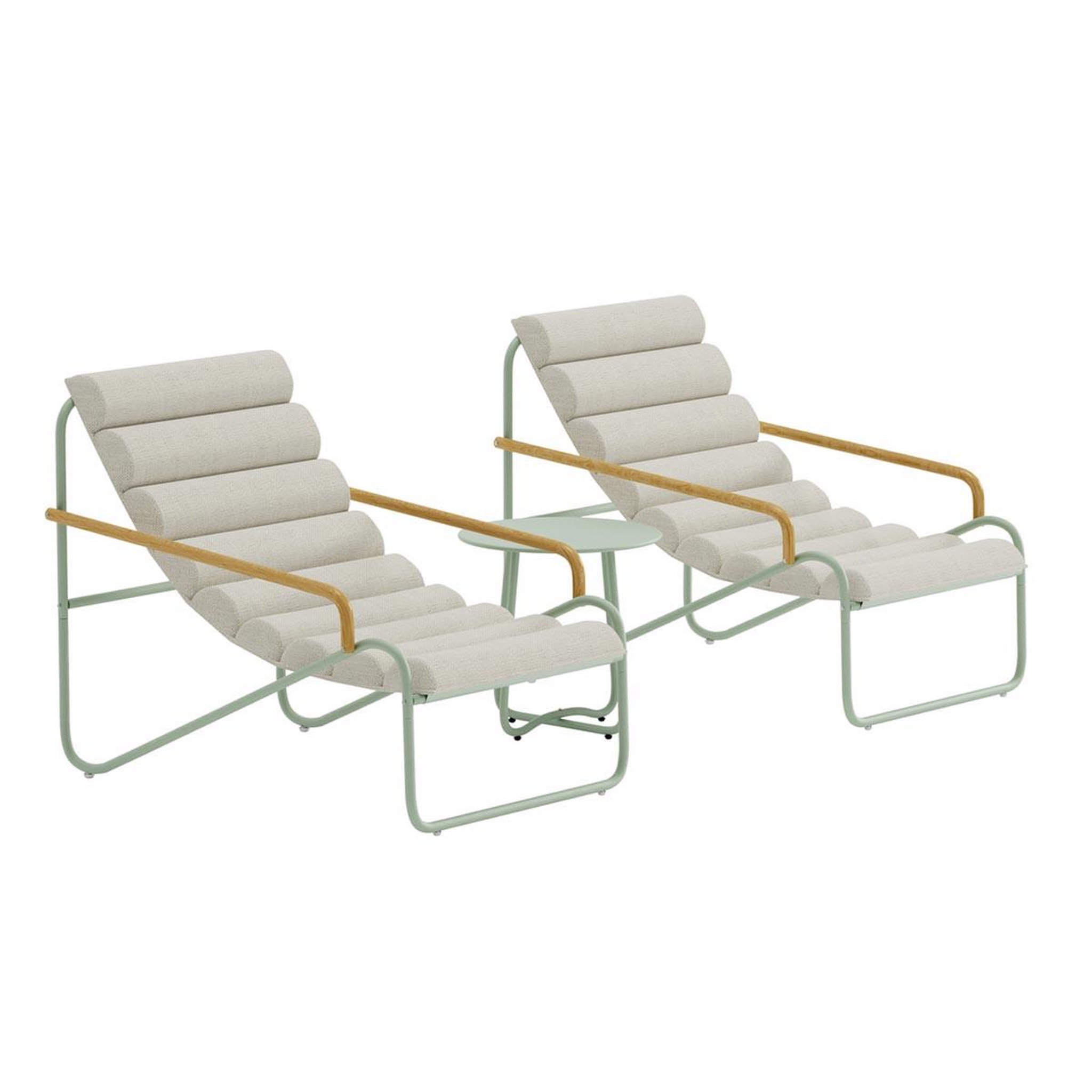 Paris Prix Salon de jardin lounge  ithaka  100cm beige & vert