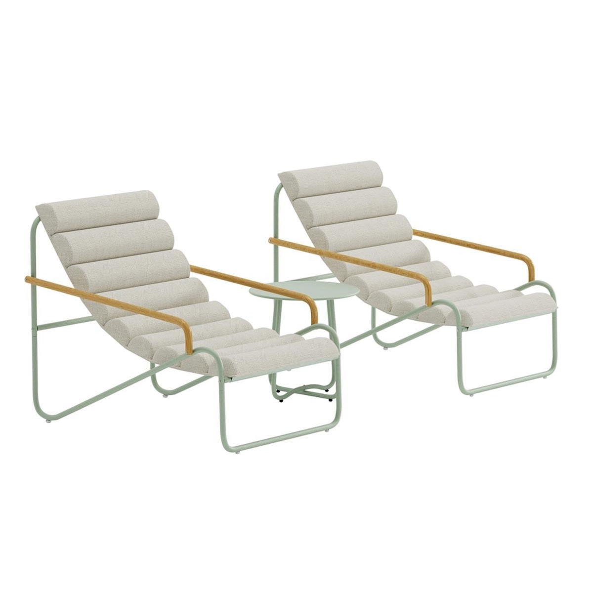 Paris Prix Salon de Jardin Lounge  Ithaka  100cm Beige & Vert