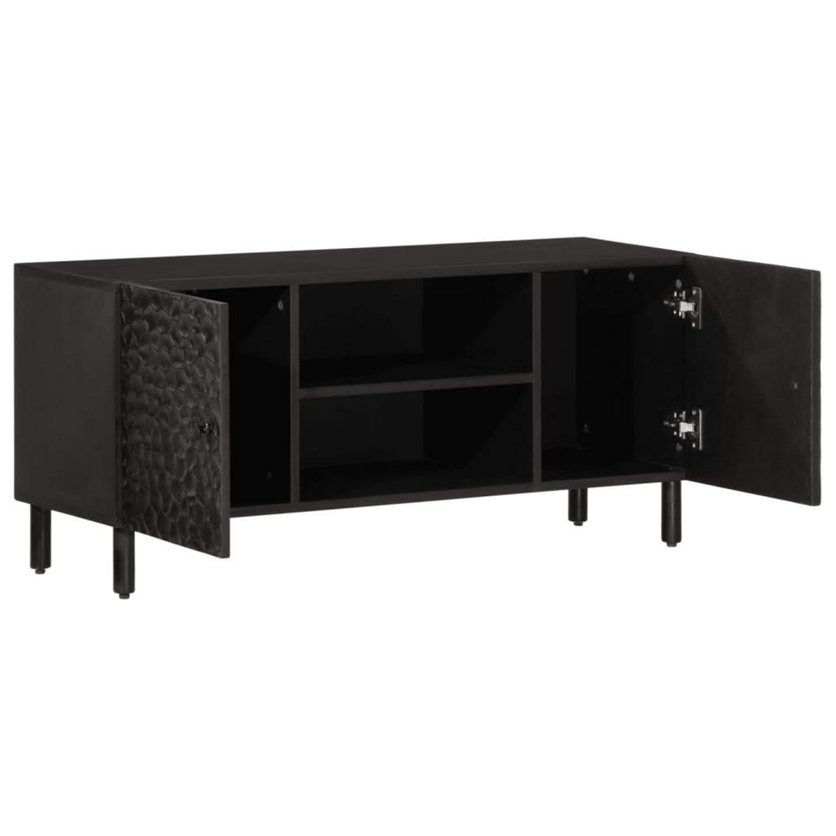 VIDAXL Meuble TV noir 105x33x46 cm bois massif de manguier