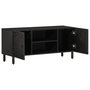 Voir la diapositive 2 : VIDAXL Meuble TV noir 105x33x46 cm bois massif de manguier