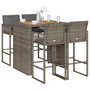 Voir la diapositive 1 : VIDAXL Ensemble de bar de jardin 5 pcs avec coussins gris poly rotin