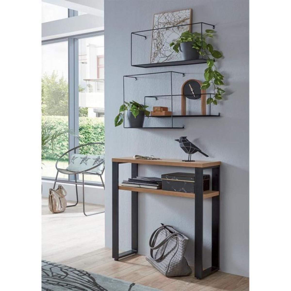 Paris Prix Lot de 3 Étagères Murales Déco  Chiba  55cm Noir