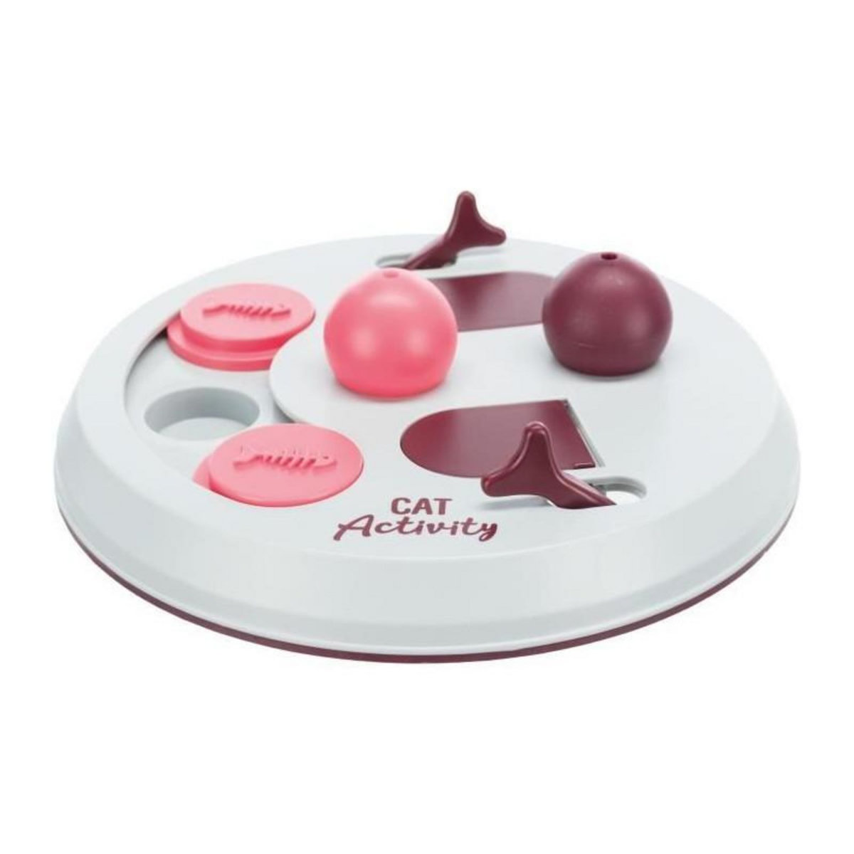 Trixie TRIXIE Activity Flip Board - Ø 23 cm - Gris clair et rose - Pour chat