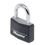 Master lock 9150EURDBLK Cadenas à Clé en Aluminium Massif recouvert de Vinyle, noir, 5 x 6,8 x 1,4 cm