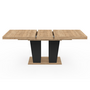 Voir la diapositive 3 : ID MARKET Table à manger extensible rectangle ELIAD 6-10 personnes bois et noir 160-200 cm