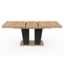 Voir la diapositive 3 : ID MARKET Table à manger extensible rectangle ELIAD 6-10 personnes bois et noir 160-200 cm