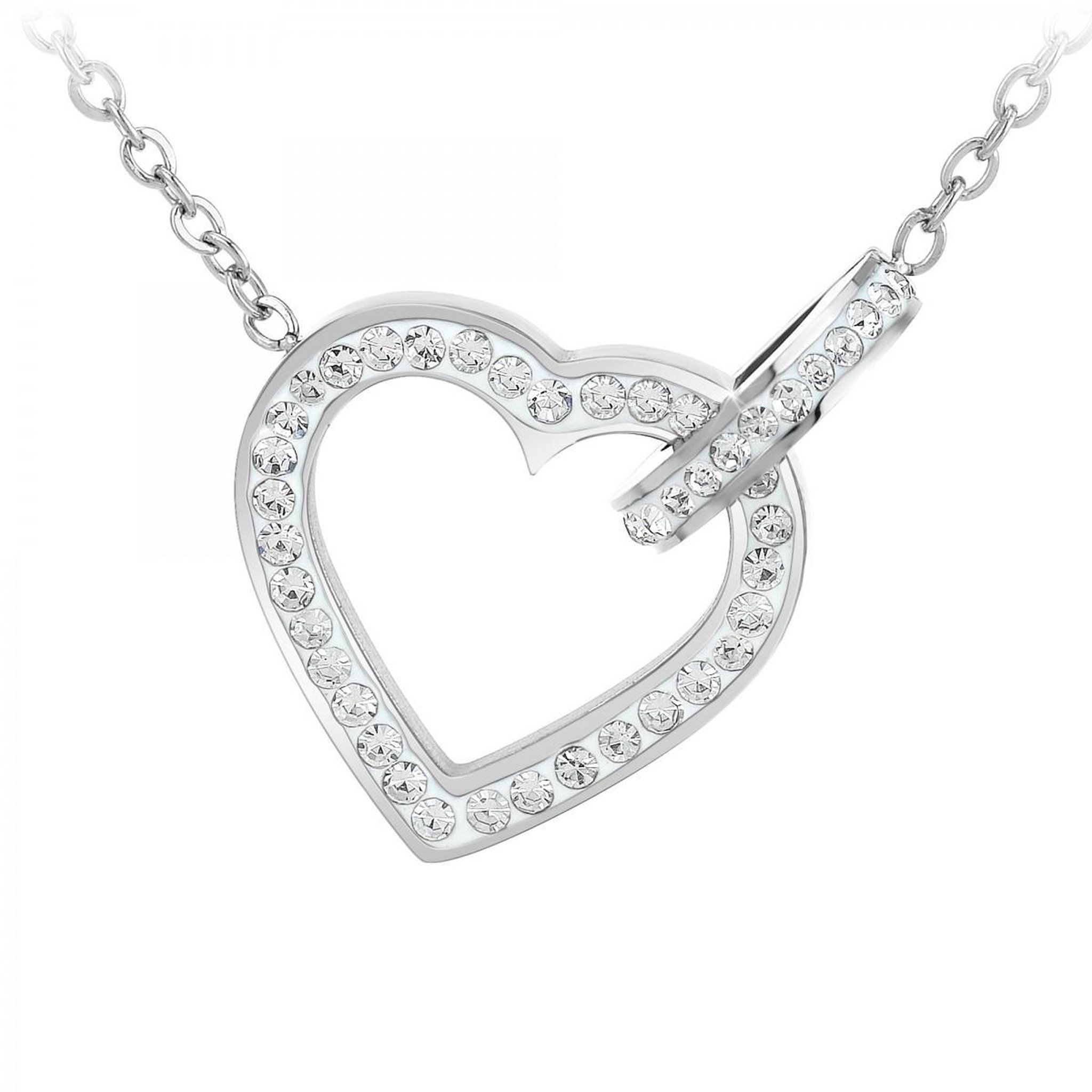Voir la diapositive 1 : SC CRYSTAL Collier coeur par SC Crystal orné de Cristaux scintillants