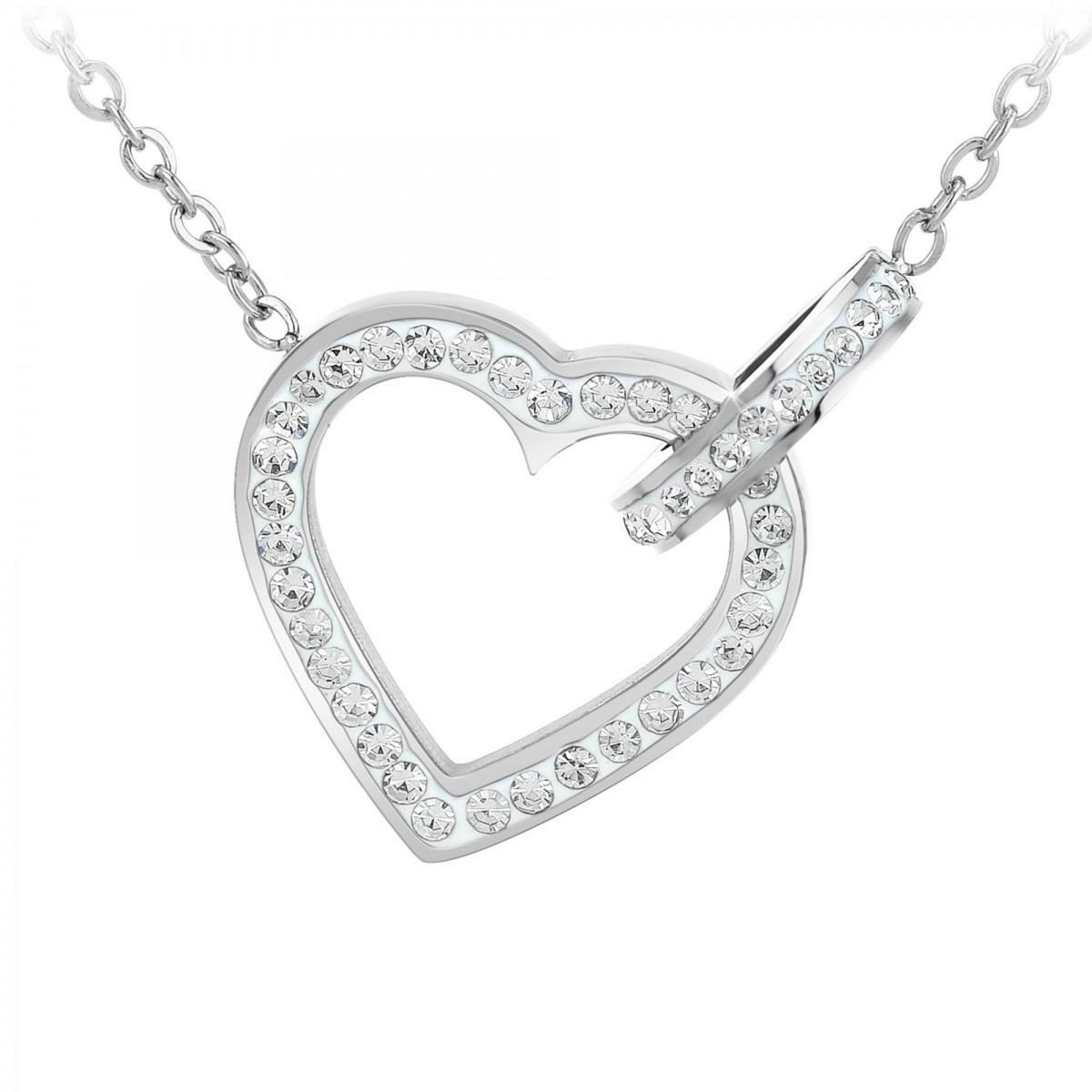 SC CRYSTAL Collier coeur par SC Crystal orné de Cristaux scintillants