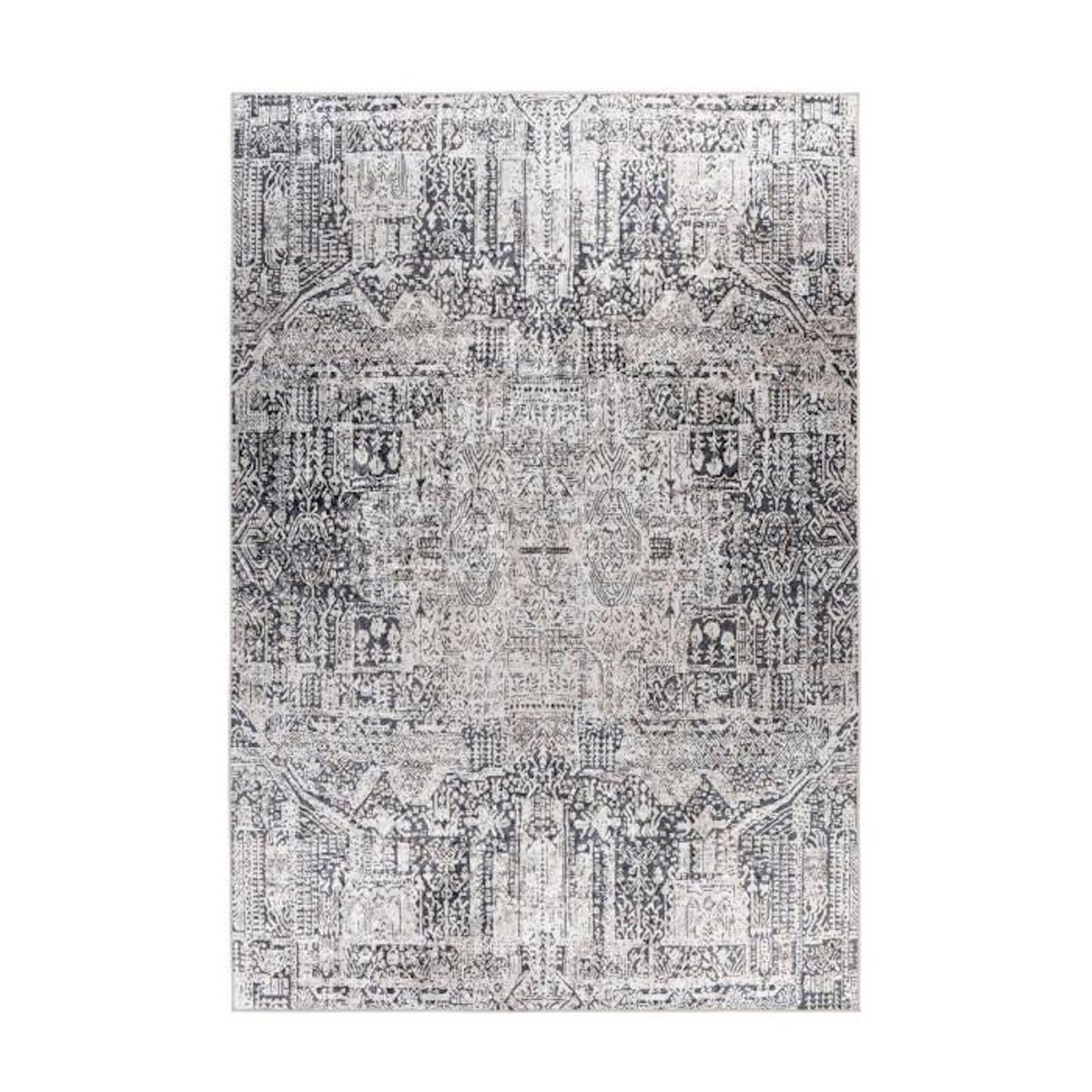 Paris Prix Tapis Vintage à Poils Plats  Rhodin  Gris