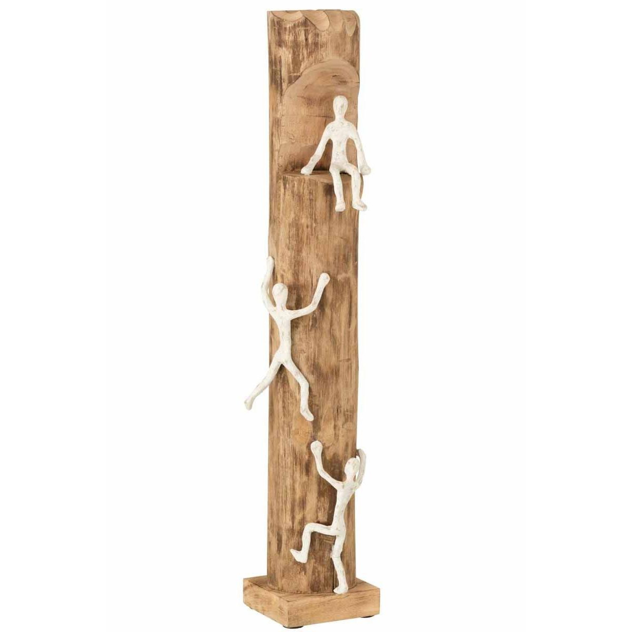 J-LINE Statue  3 Personnages Grimpant  73cm Naturel