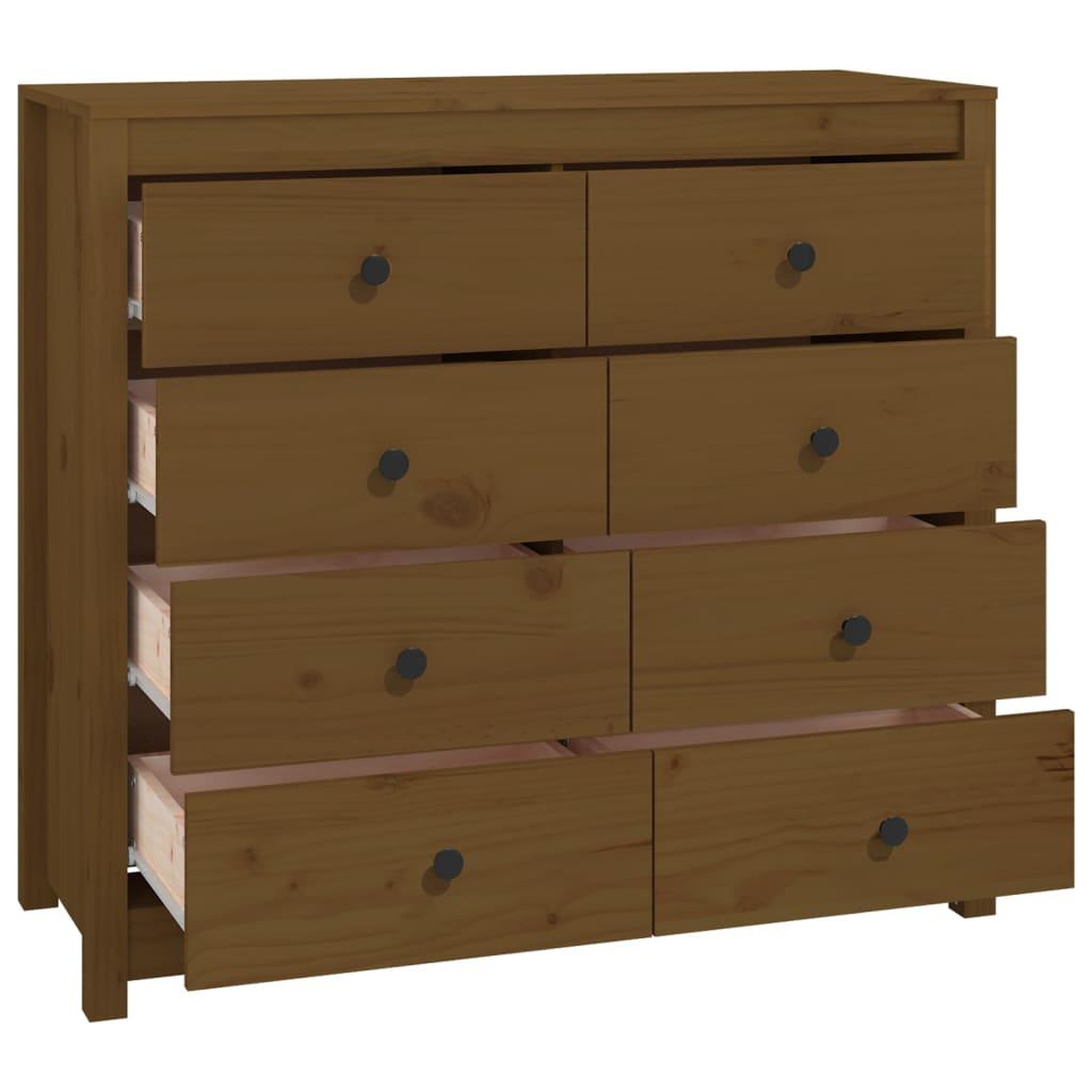 Voir la diapositive 3 : VIDAXL Armoire laterale Marron Miel 100x40x90 cm Bois de pin massif