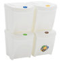 Voir la diapositive 2 : VIDAXL Poubelles a ordures empilables 4 pcs Blanc 100 L Polypropylene