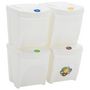 Voir la diapositive 2 : VIDAXL Poubelles a ordures empilables 4 pcs Blanc 100 L Polypropylene