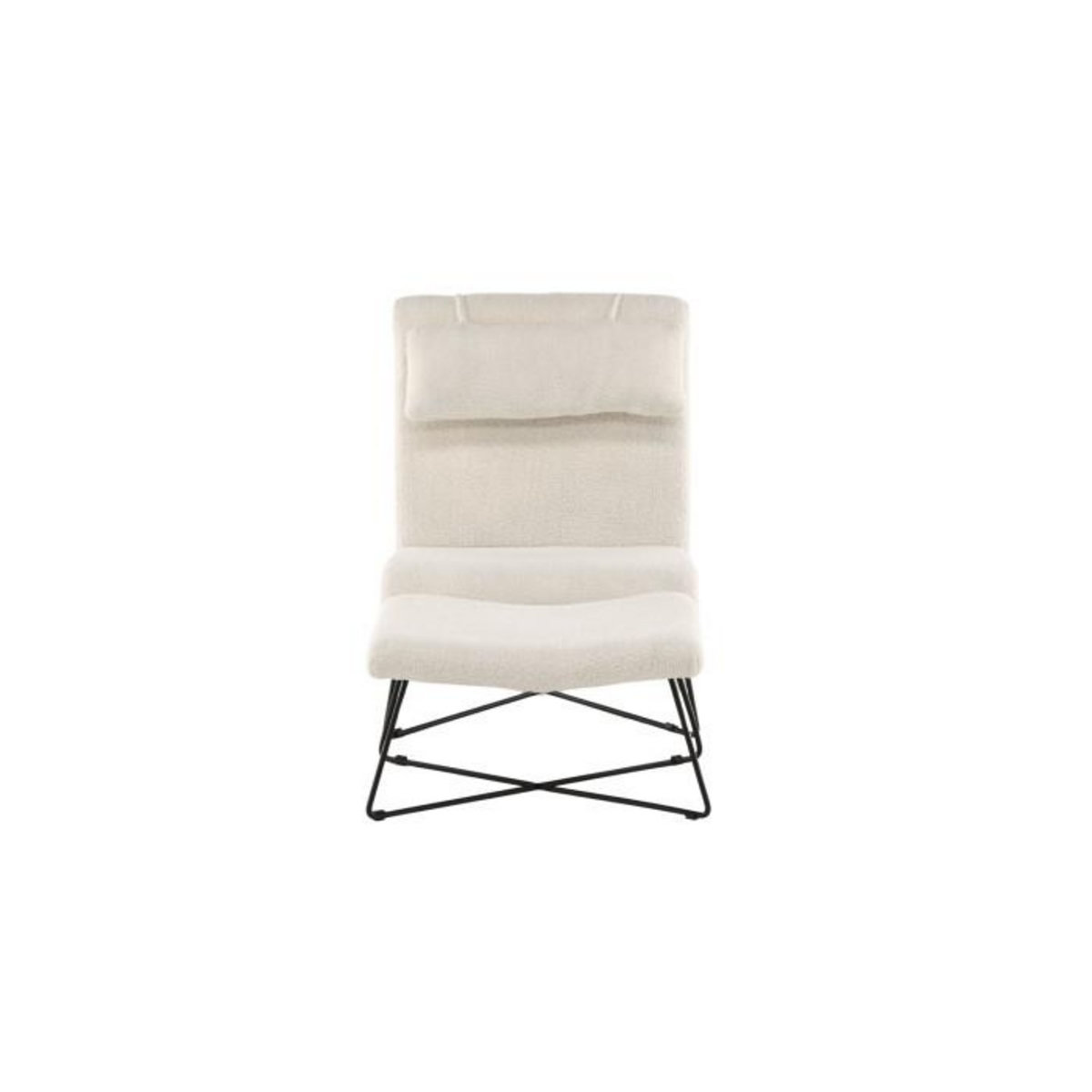 Paris Prix Fauteuil & Pouf Design Bouclette  Laconia  88cm Blanc