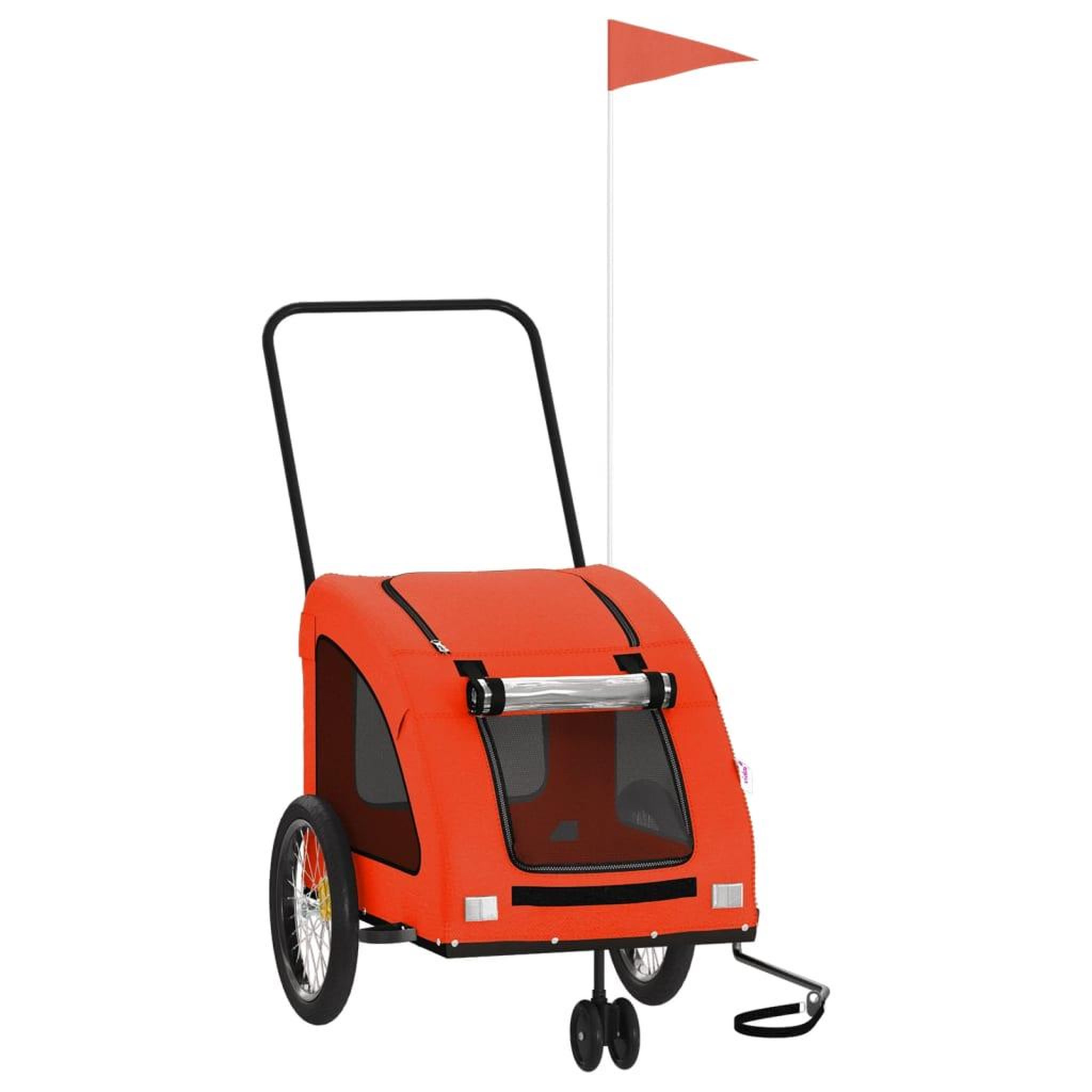 Voir la diapositive 2 : VIDAXL Remorque de velo pour animaux de compagnie orange et gris