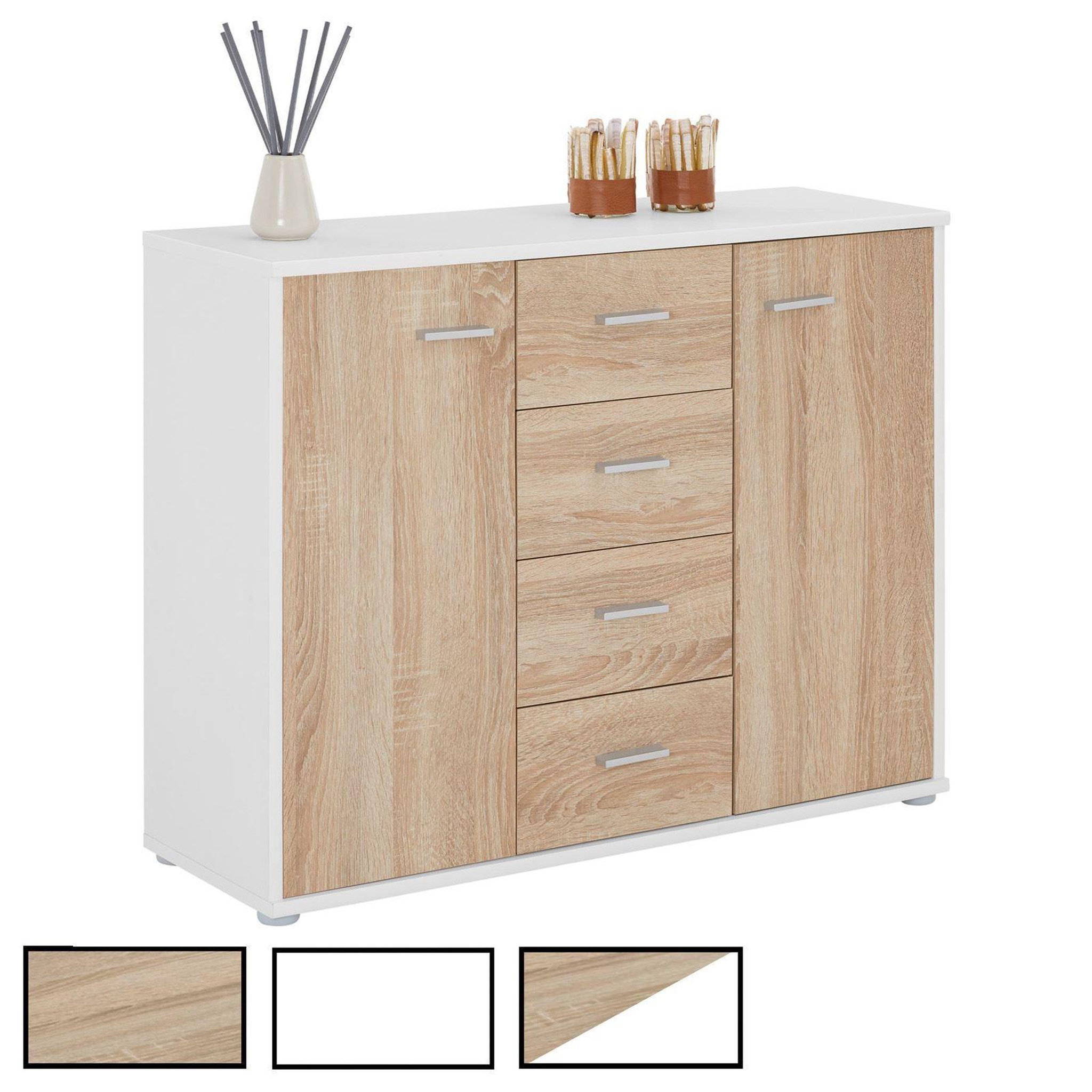 IDIMEX Buffet elodie, en mélaminé. Coloris disponibles : Bicolore, Marron