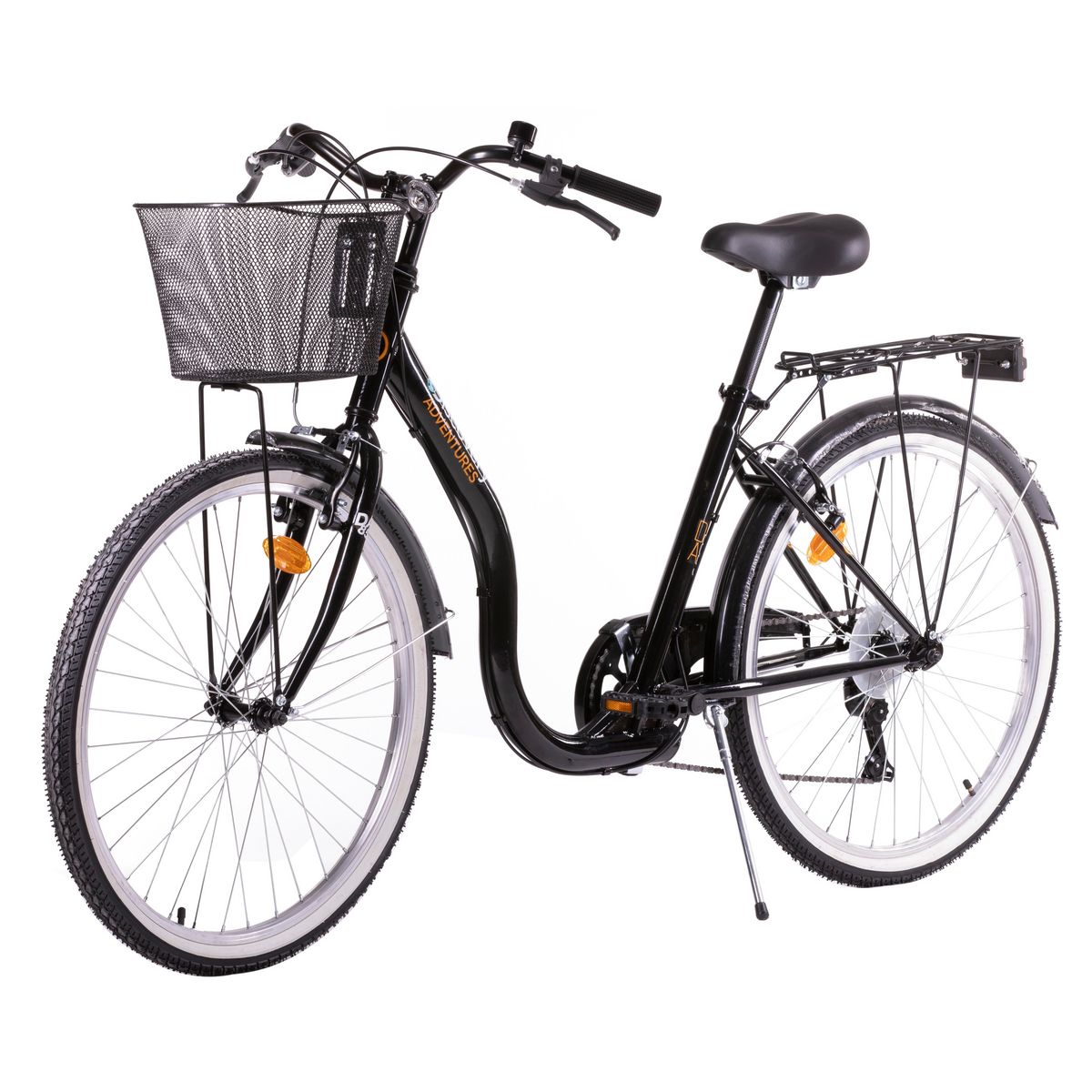 DISCOVERY ADVENTURES Vélo VTC 26'' City Rigide Femme Acier  Discovery Adventures  - 6 vitesses - Enjambement bas - Freins V-Brake - Dérailleur Shimano - Equipé City